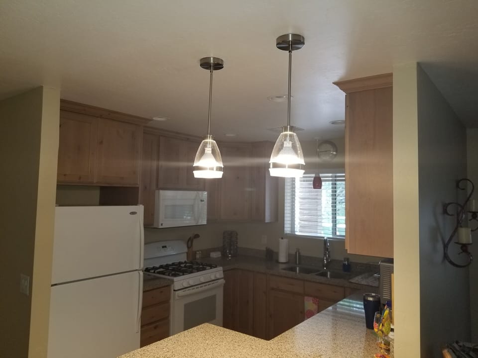 Our kitchen with gas stove..