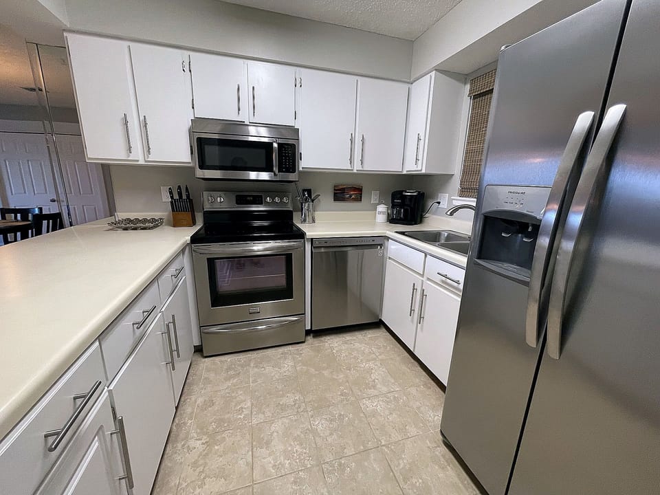 Kitchen with upgraded appliances has everything you need to prepare meals