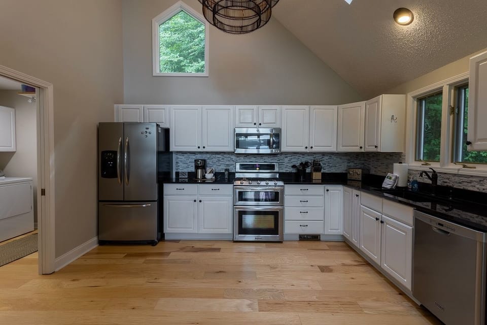 Kitchen is equipped w/ plenty of small appliances