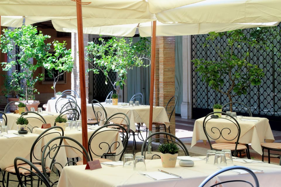 Outdoor banquet area