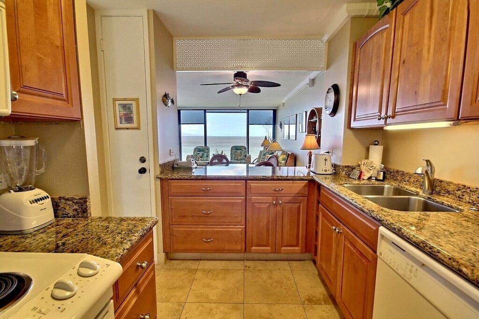 View from your Kitchen and fully stocked kitchen