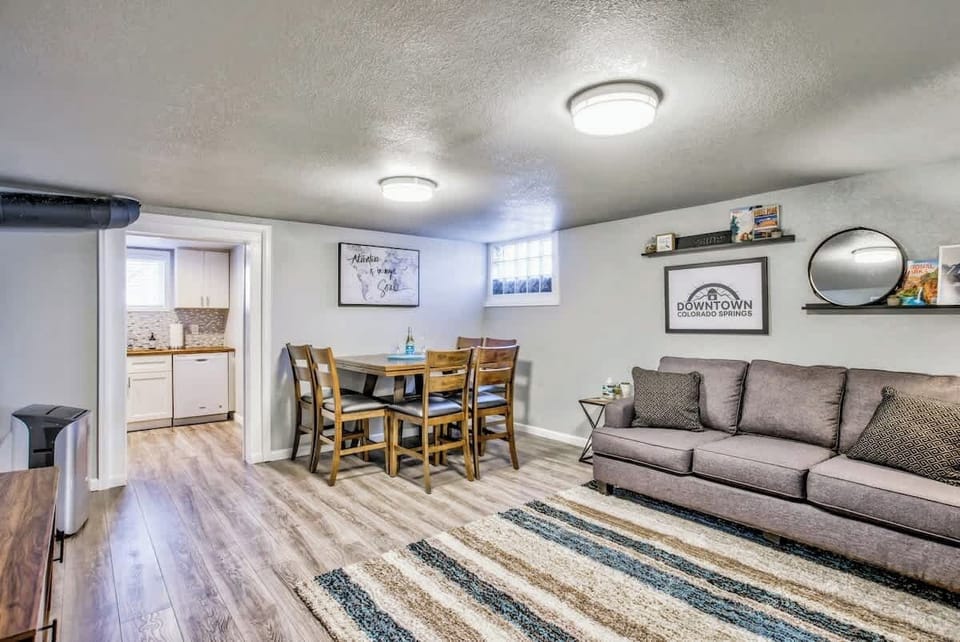 A beautiful 2 bedroom, 1 bathroom garden-level space that's perfect for your trip to Colorado Springs!.