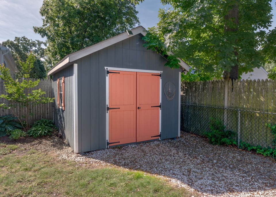 Locked shed to store anything you need.