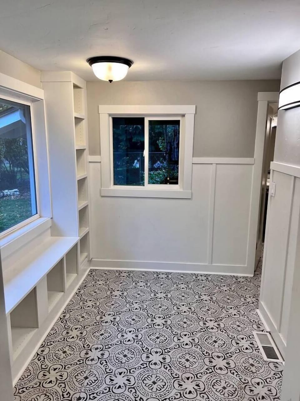 Lots of storage and space located off the kitchen. 