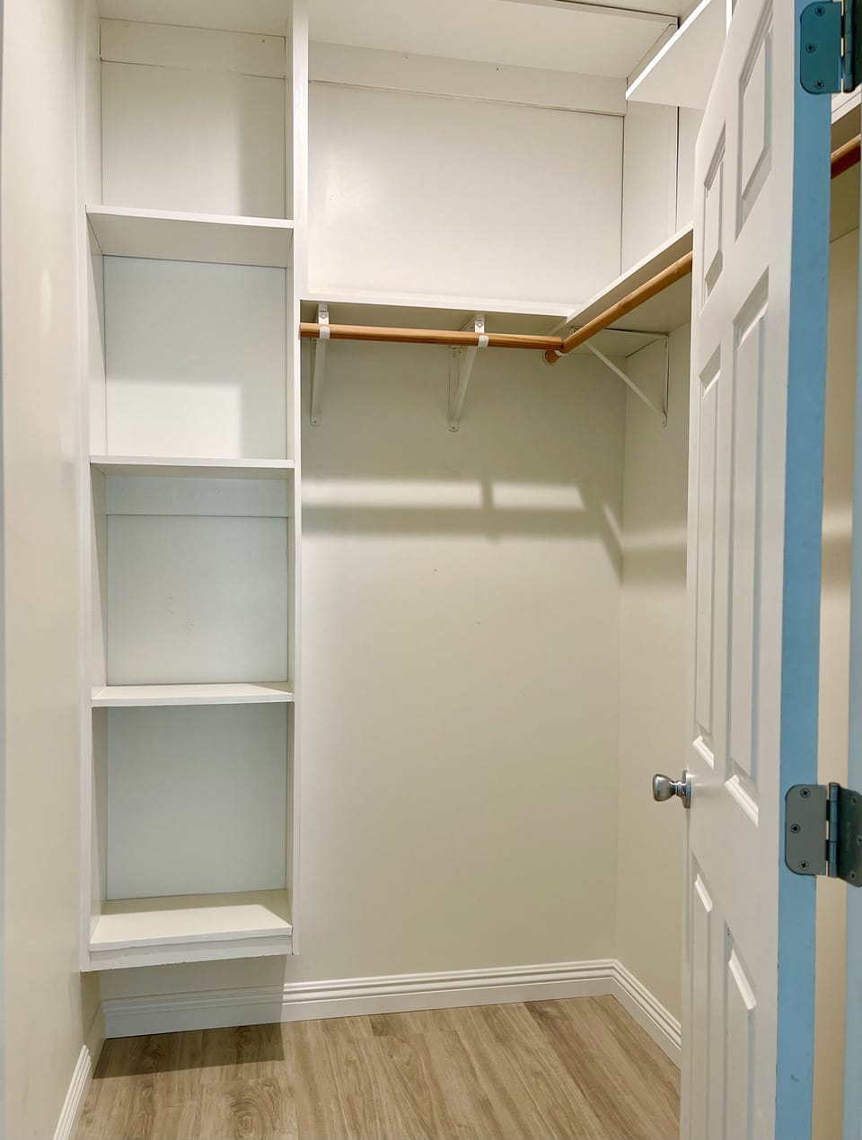 Walk-in closet in master bedroom 