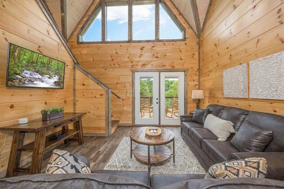 Unwind in the living room and enjoy amazing views.