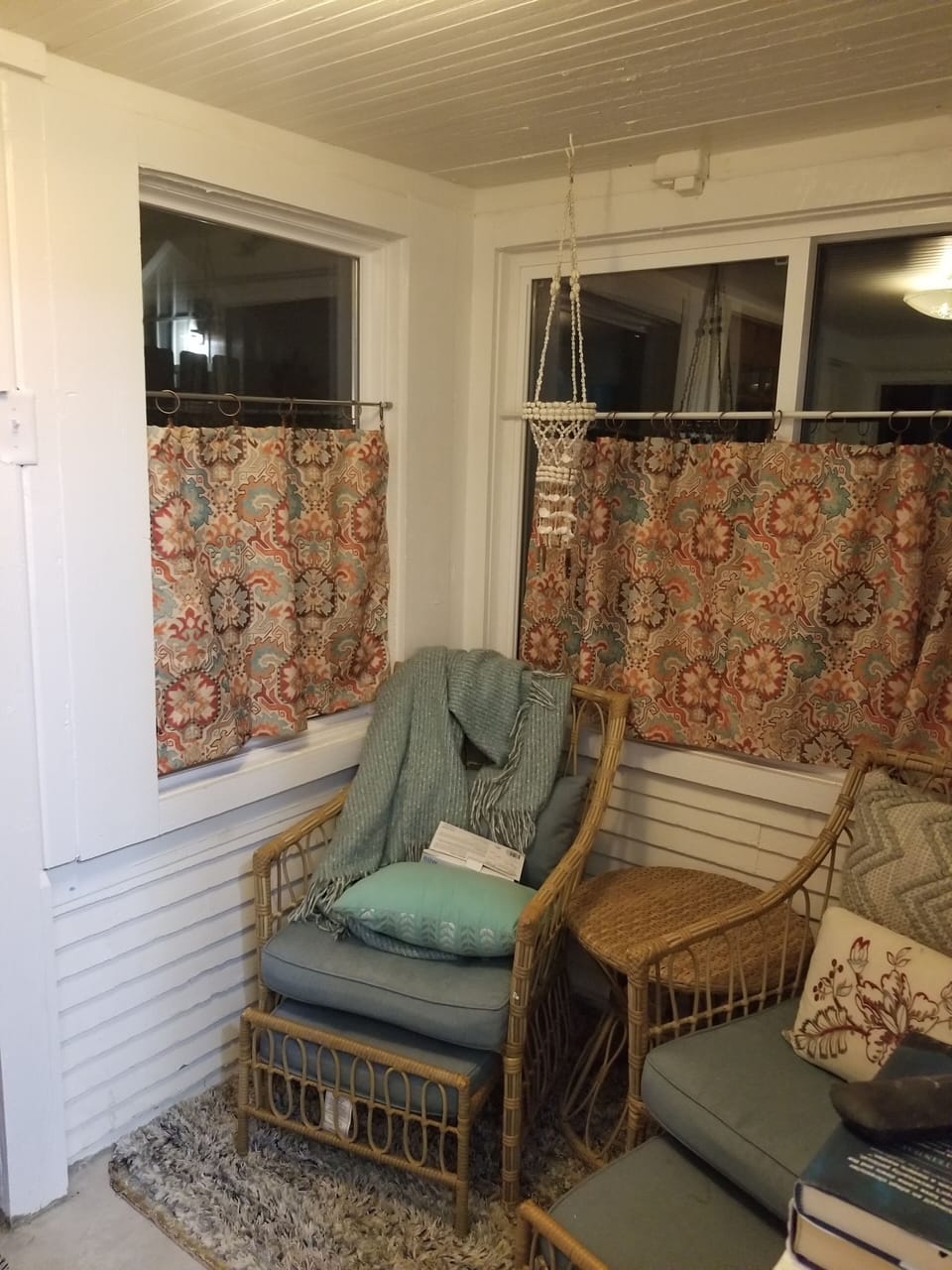 small sunroom with exterior door