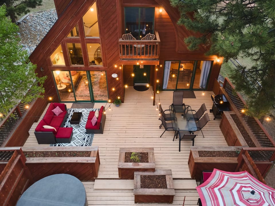 Private Patio with outdoor dining, seating and hot tub