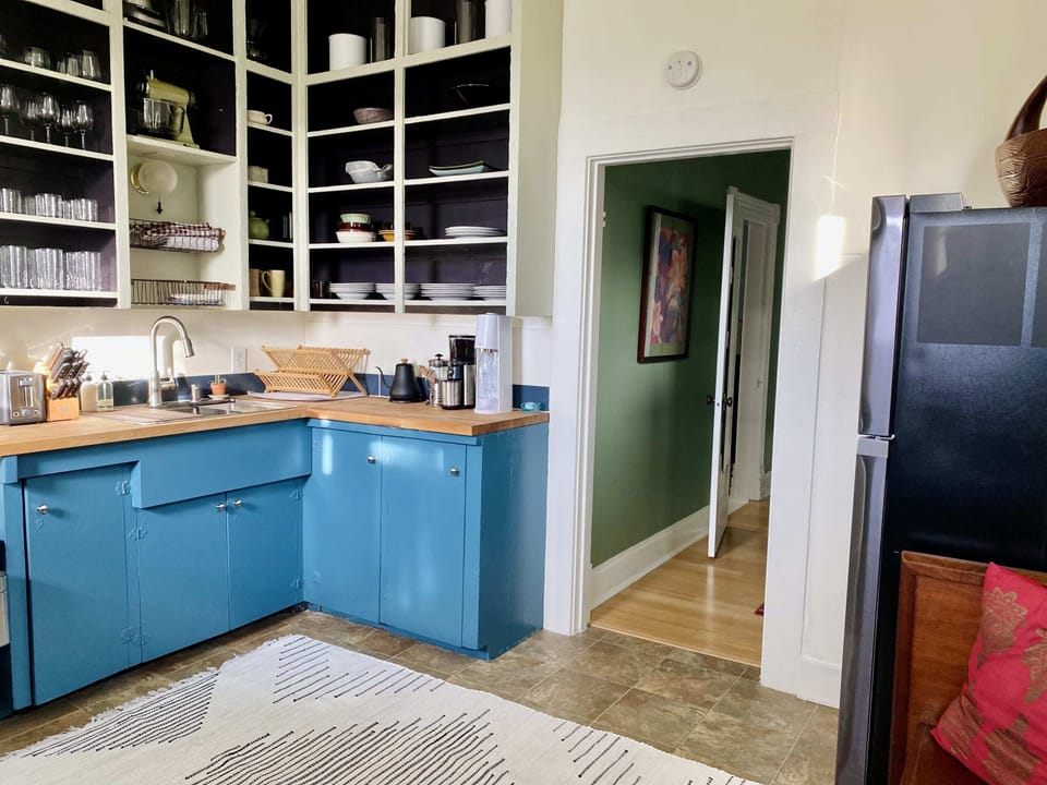 The kitchen is fully-stocked and ready to be enjoyed.