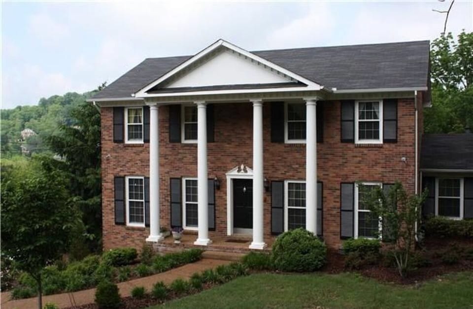 Our home is on a sloping, hillside lot. From the front the home is two stories.