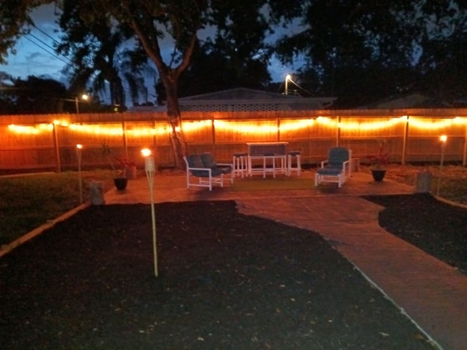 Back yard night vibe