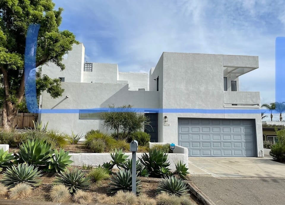 Outlined apartment, balcony & private deck are on the second level of our home. 