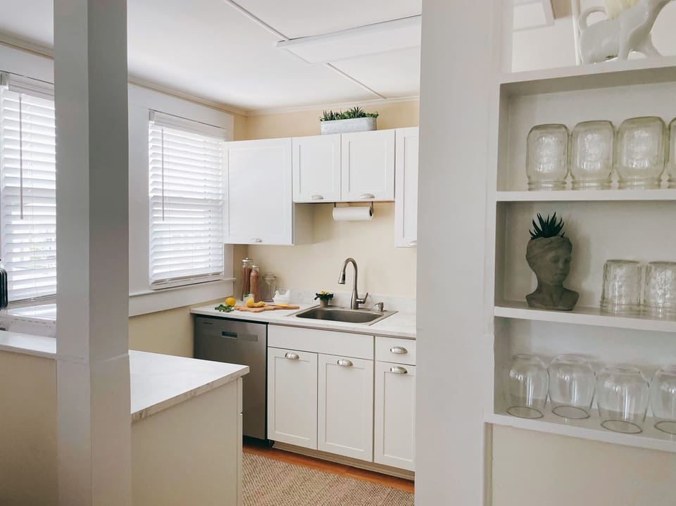 Enjoy the renovated, fully stocked kitchen with brand new appliances. 