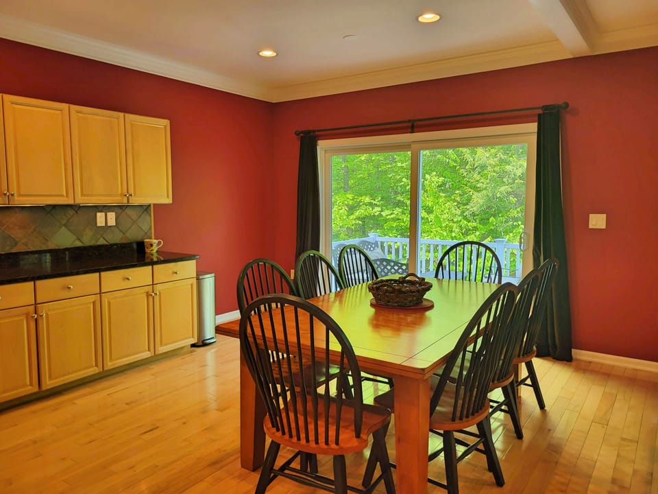 Dining area with slider to deck