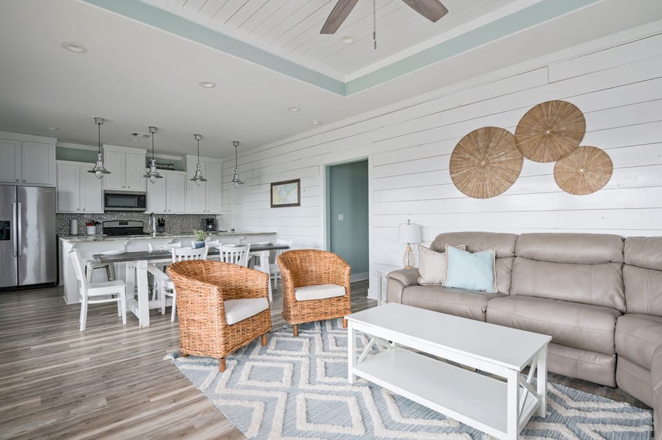 Open-concept living area boasts great connection to the kitchen and dining area.