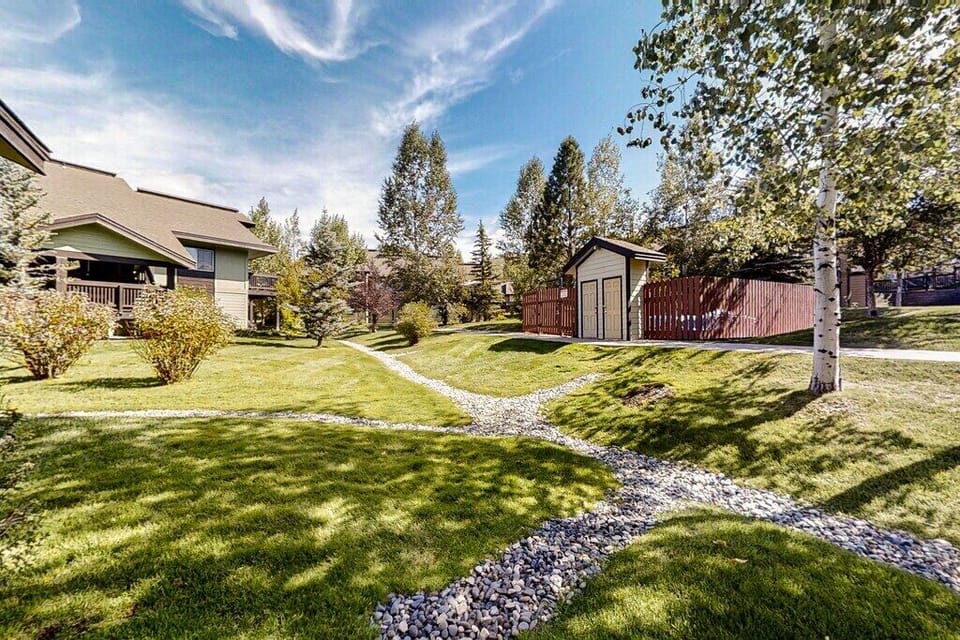 Open space and hot tub
