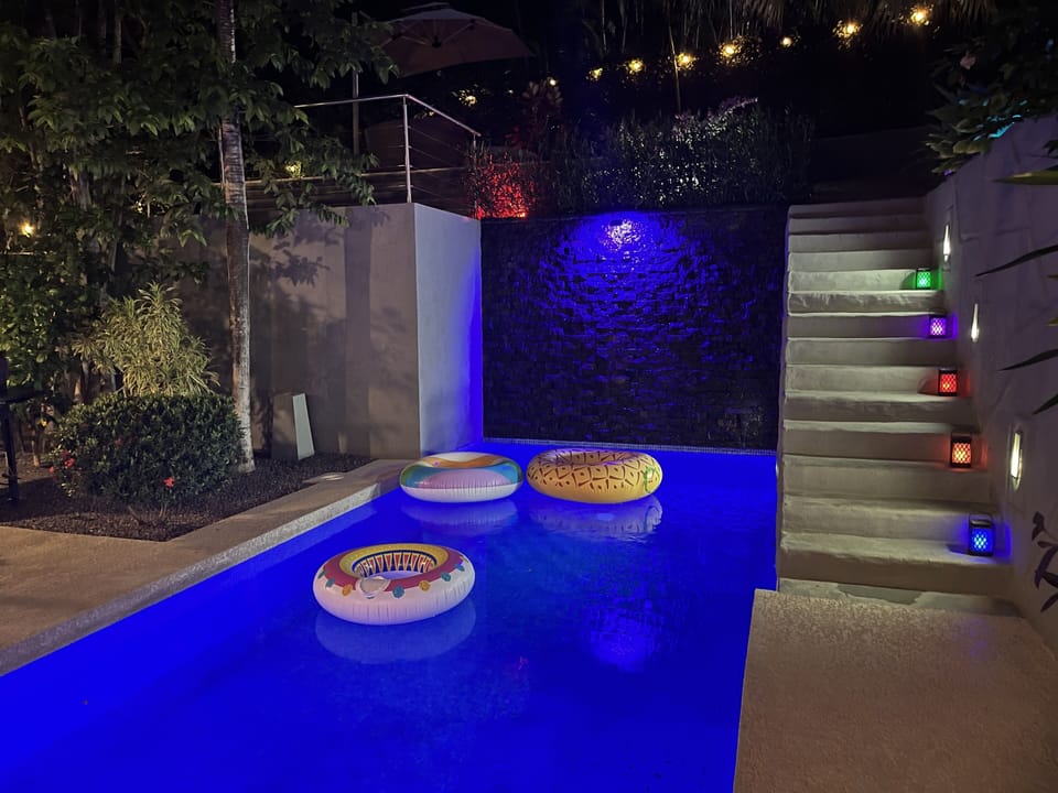 Casa Oasis is equipped with beautiful night time ambience