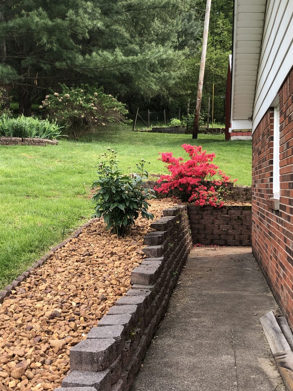 Side walk to back deck