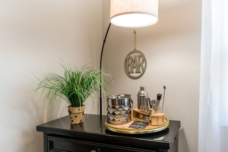 Bar tools in dining area