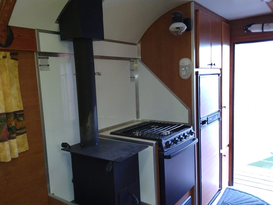 Wood stove and propane cook stove