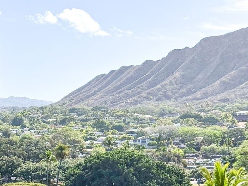 View of Diamond Head from kitchen