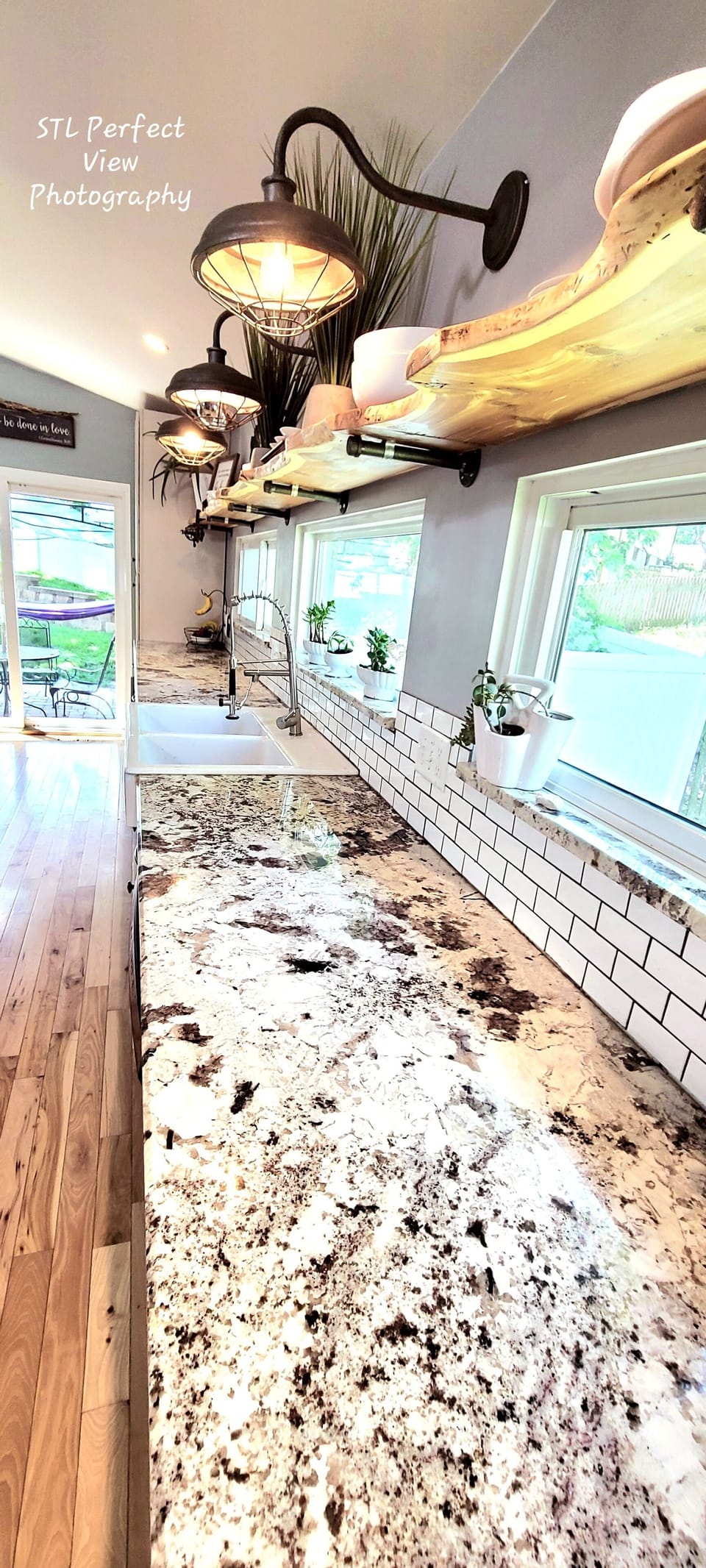 Live Edge Cedar open shelving 