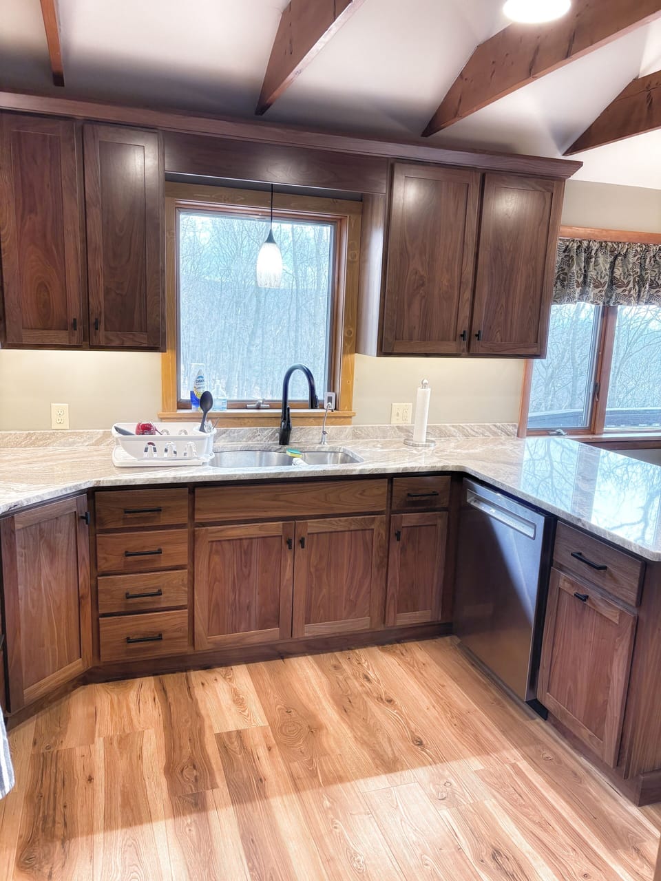Kitchen sink and island