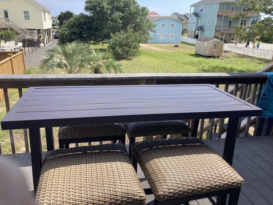Outdoor bar height furniture upstairs 
