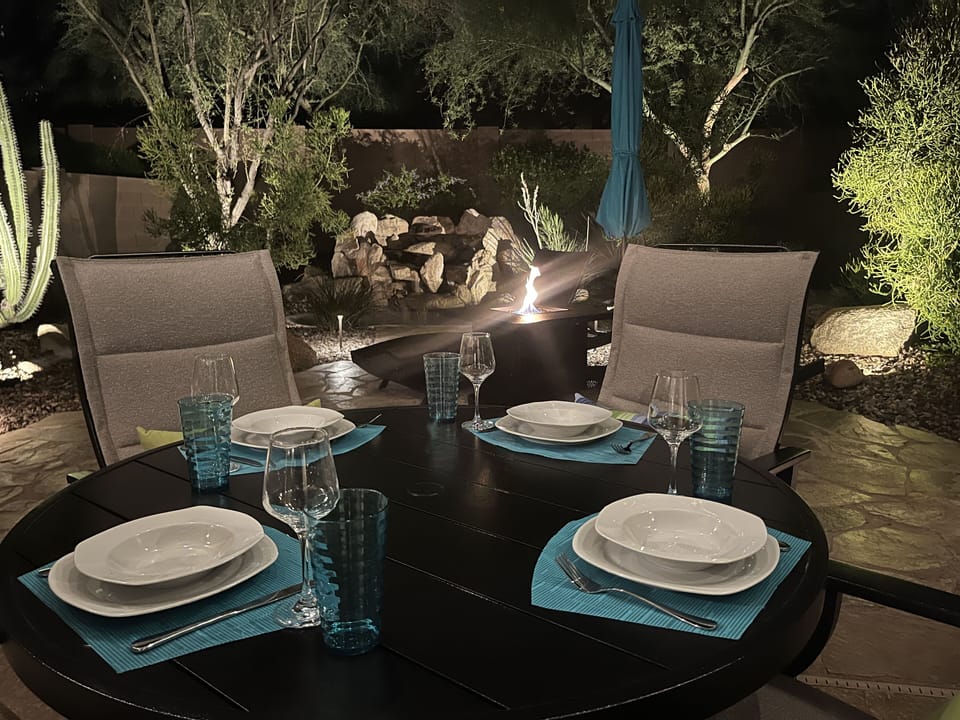 Enjoy a relaxing dinner on our beautiful patio