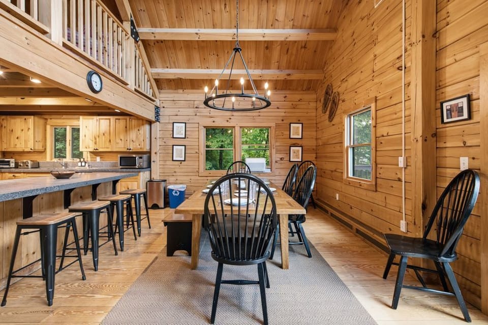 The spacious dining area with additional counter seating