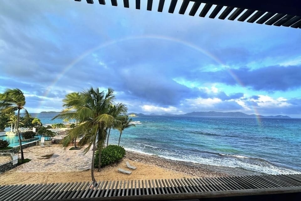 Rainbow views from the bedroom balcony 