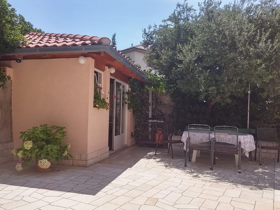 outdoor dining area and barbecue