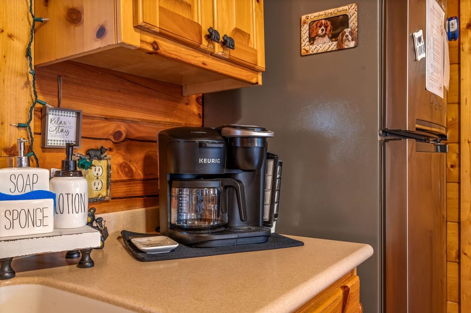 Kitchen: Brew your morning magic with our top-of-the-line Keurig, perfect for every coffee lover!