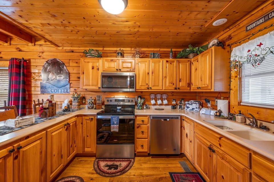 This beautifully designed kitchen is a dream for home chefs and food lovers alike. Whether you're preparing a quick breakfast or a full family feast, this space has everything you need for a seamless cooking experience.