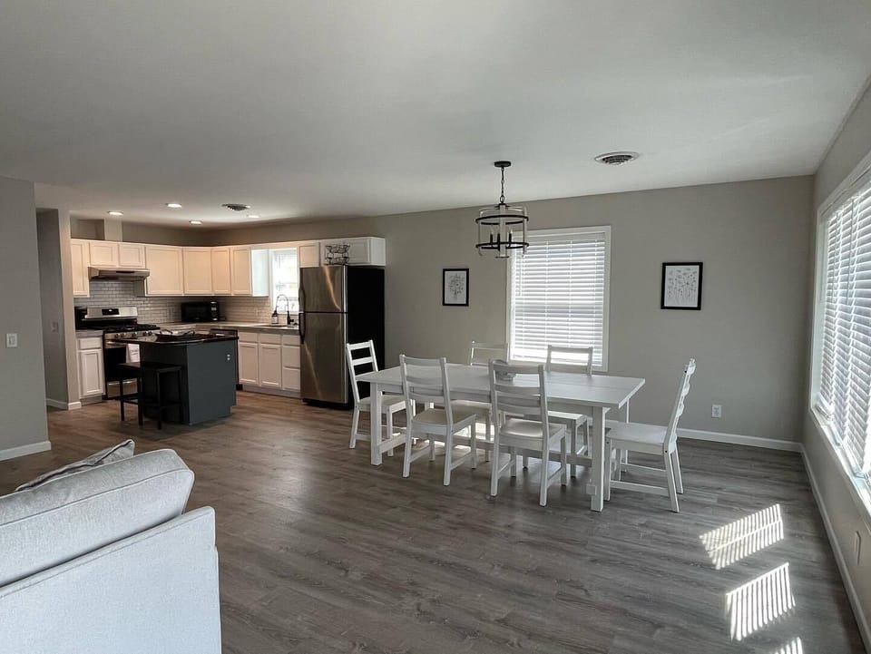 Dining room and kitchen