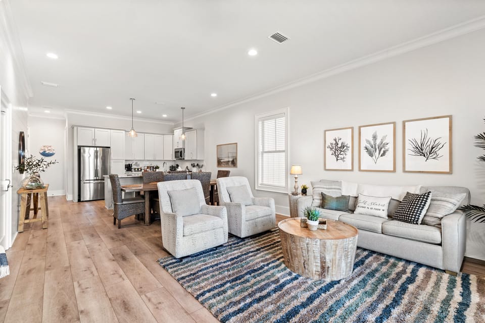 Open concept living with an interior design meant for large families.
