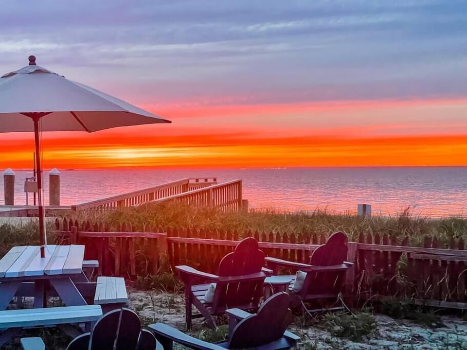 Sunsets on exclusive beach area.