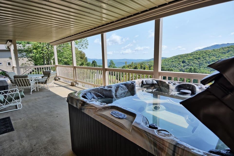 Relax in our NEW 6 person hot tub