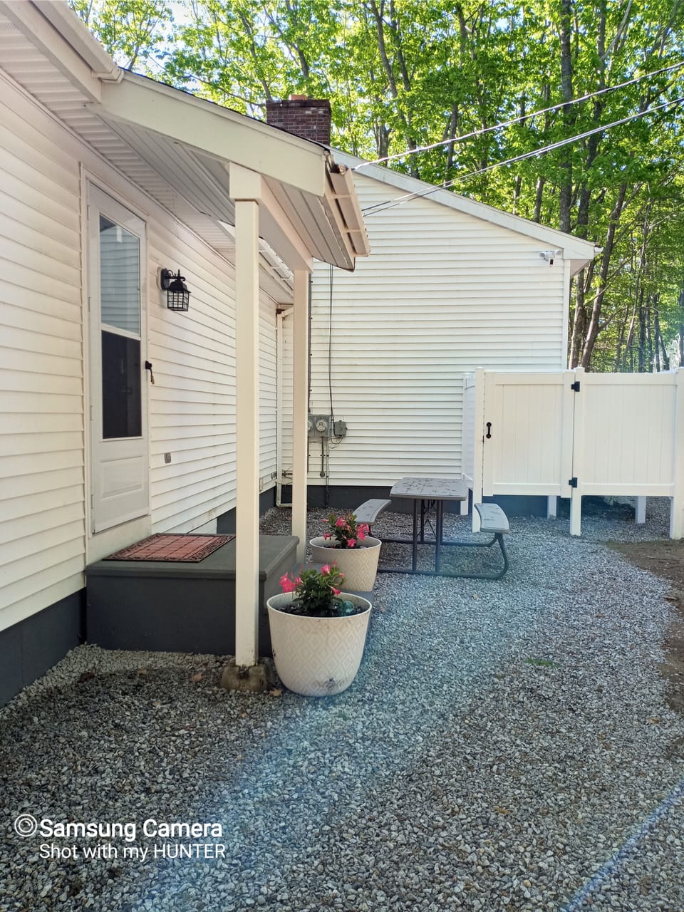 outdoor shower close to entry door
