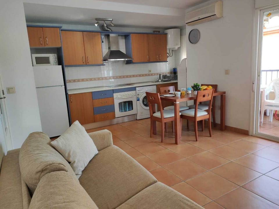 Open plan living room and kitchen