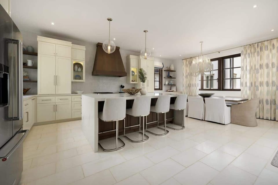 Gourmet Kitchen with oversized Kitchen Island