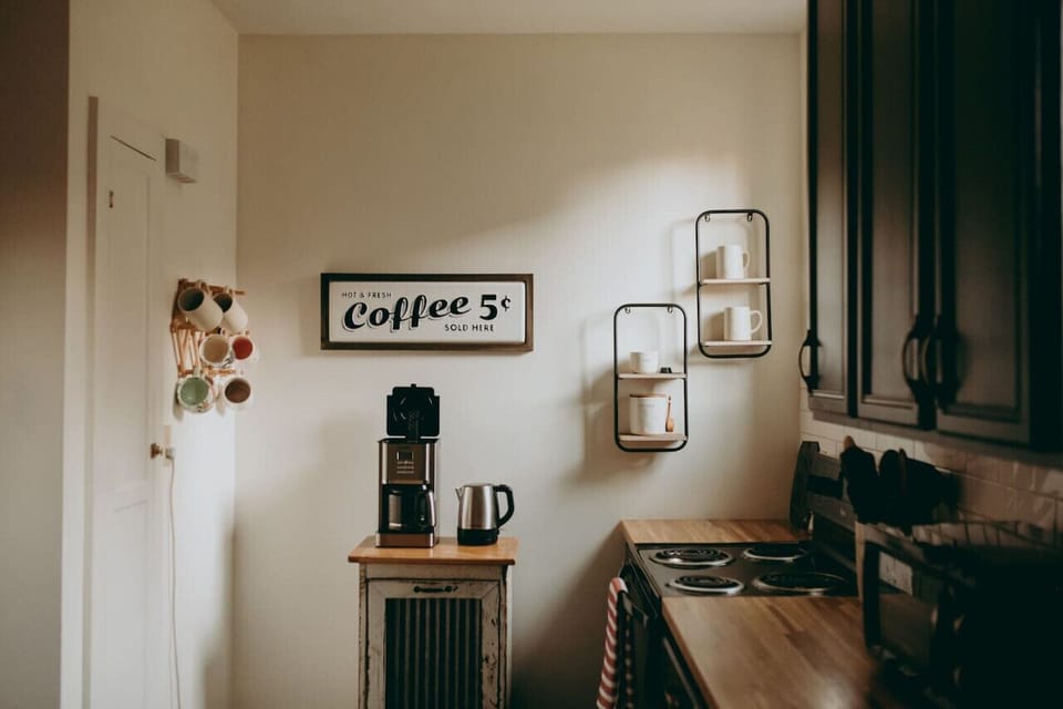 Kitchen coffee station area
