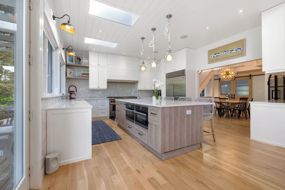 Luxury kitchen includes 4 ovens, high end appliances and beautiful 9 foot island