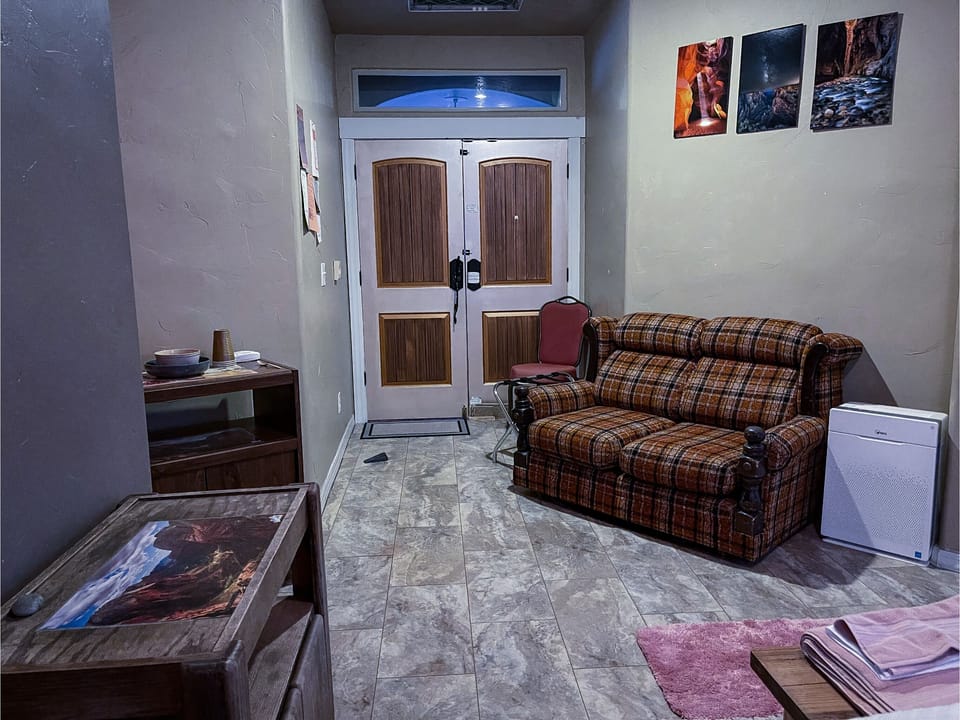 In Bedroom Work Area
Not Shown: In-Room Fridge, Twin Bed Area & Private Balcony 