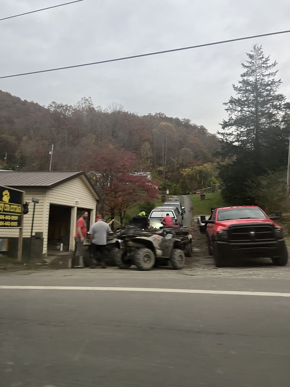 This is our parking lot, all the way up the hill to stop sign, plus 2 car garage