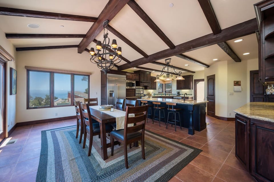 View from living room into dining space.