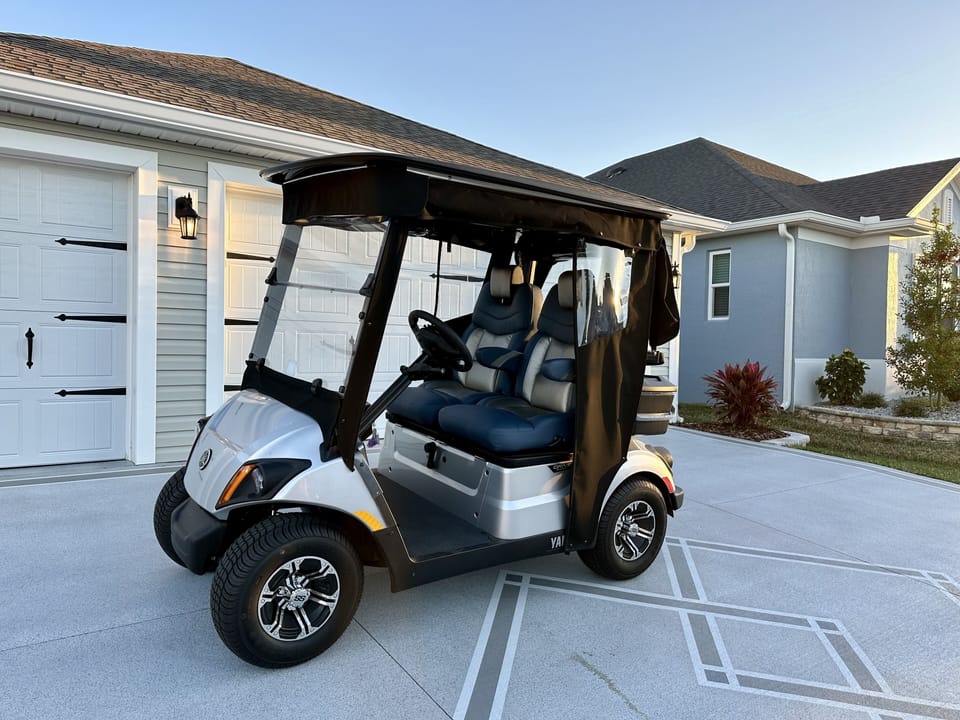 Golf cart that comes with the home rental.