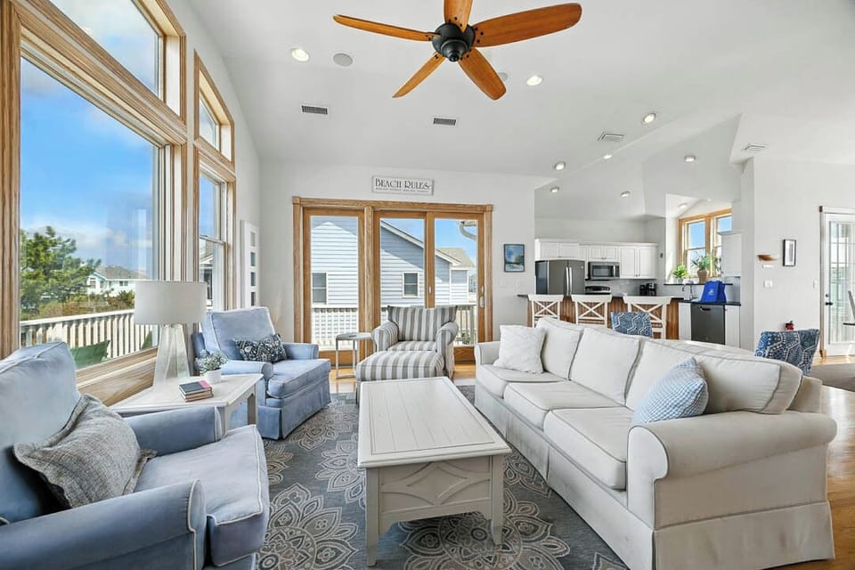 Top-Level Living Room with Deck Access
