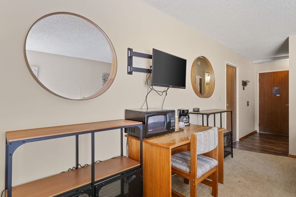 Indoors, Furniture, Table, Living Room, Microwave