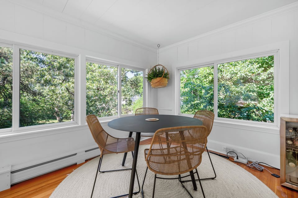 Sunroom dining area.